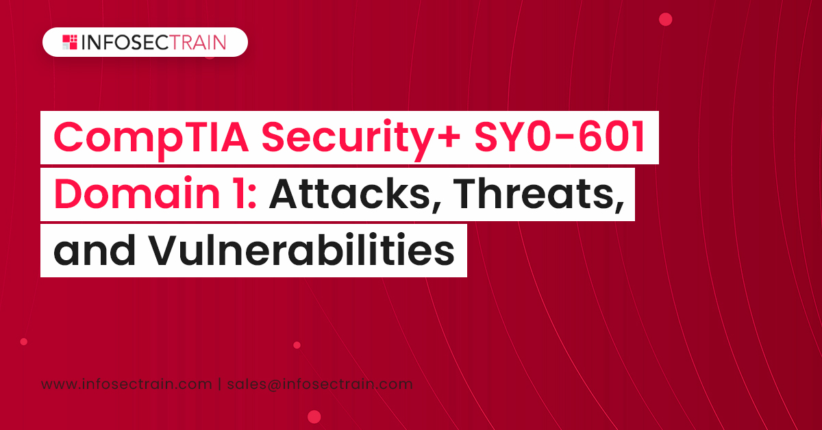 CompTIA Security+ SY0-601 Domain 1: Attacks, Threats, and Vulnerabilities 