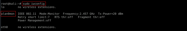sudo iwconfig