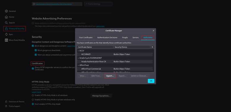 Install the Certificate