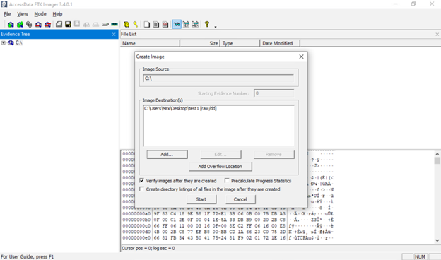 Start Imaging and Verify